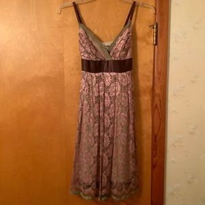 Lace strap semi-formal v-neck dress